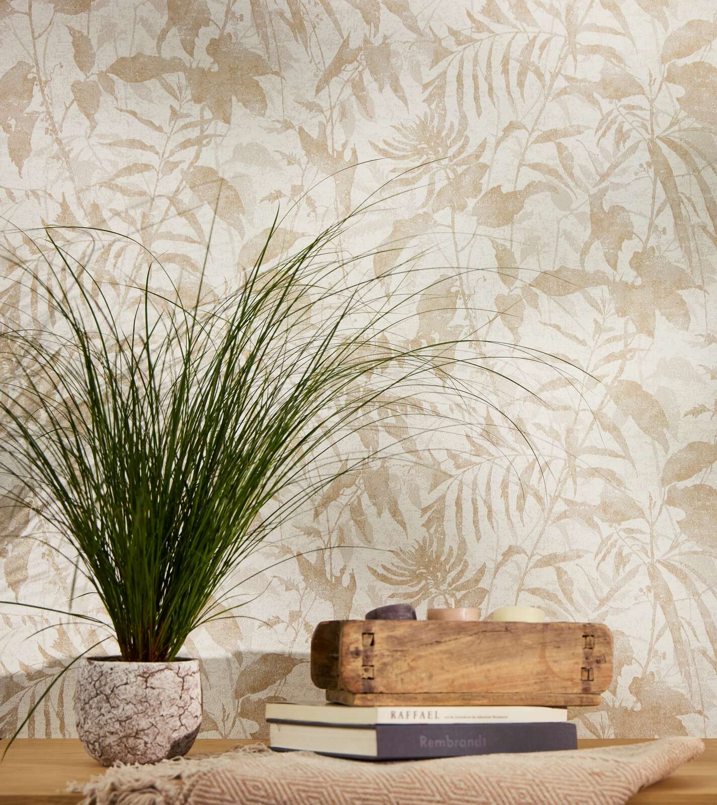 Livingwalls Photo Wallpaper Drawing - Cream, Beige & Black Pattern - Non-Woven 398941 (1.59m X 2.8m) - Made In Germany